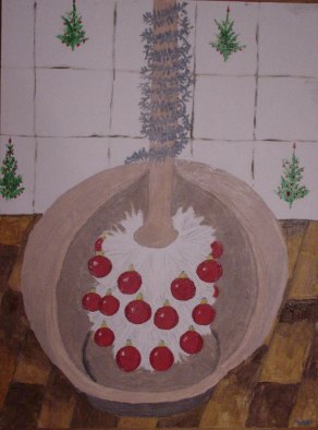 Olieverf op papier. 27 dec. 2000, 40x30 cm