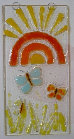 31_1128 gebakken glas zon en vlinders 31_1128 gebakken glas zon en vlinders